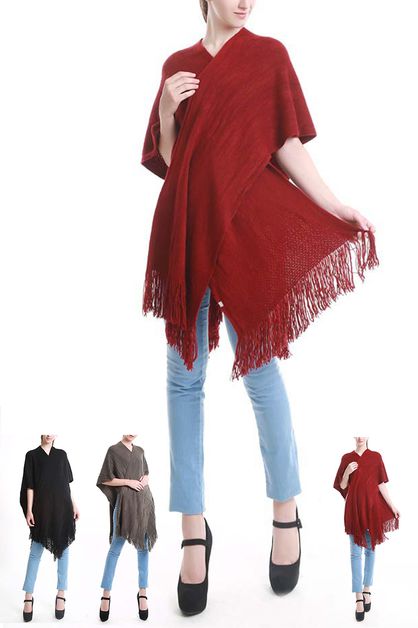LA JEWELRY PLAZA, Fringe Shawl, 124-HN653