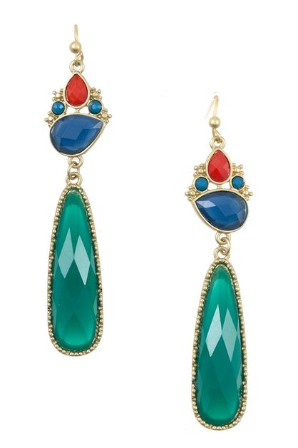 ANDREA BIJOUX, MIX JEWELED STONE DANGLE EARRING, B05-019-79379