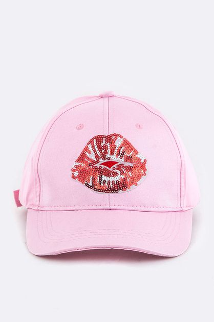 LA JEWELRY PLAZA, Sequins Lips Patch Cap, 128-EMH373X002LIP-MH012