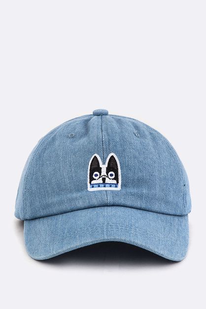 LA JEWELRY PLAZA, Puppy Embroidery Denim Cap, 128-EMH0975