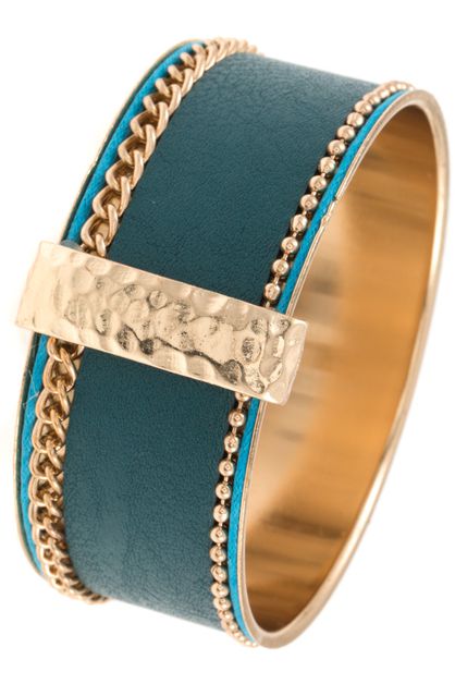 ANDREA BIJOUX, FAUX LEATHER WIDE BANGLE BRACELET, D09-004-111840