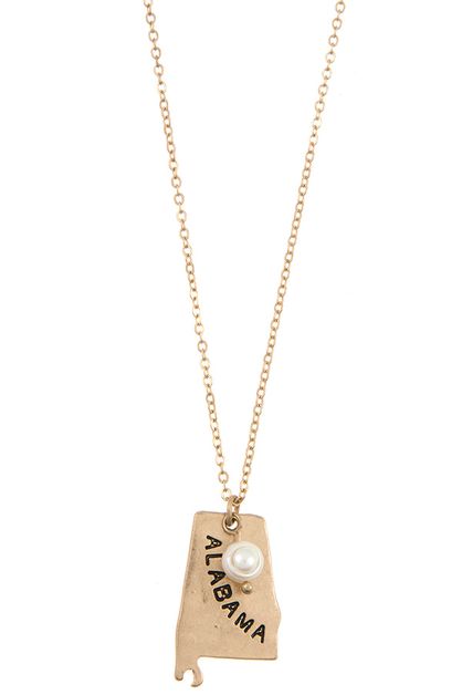 ANDREA BIJOUX, ALABAMA STATE PENDANT NECKLACE SET , A24-040-158948