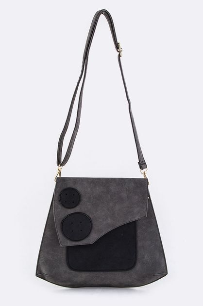 ARTINI ACCESSORIES, Jumbo Leather Button Accent Bag, 109-PH16432-MK033