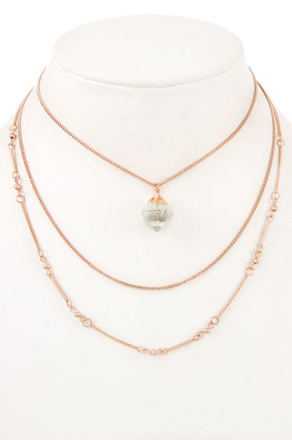 ANDREA BIJOUX, MULTI CHAIN FAUX CRYSTAL PENDANT NEC, A07-097-158432