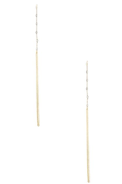 ANDREA BIJOUX, OBLONG CRYSTAL GEM PAVE EARRING , B08-051-57547
