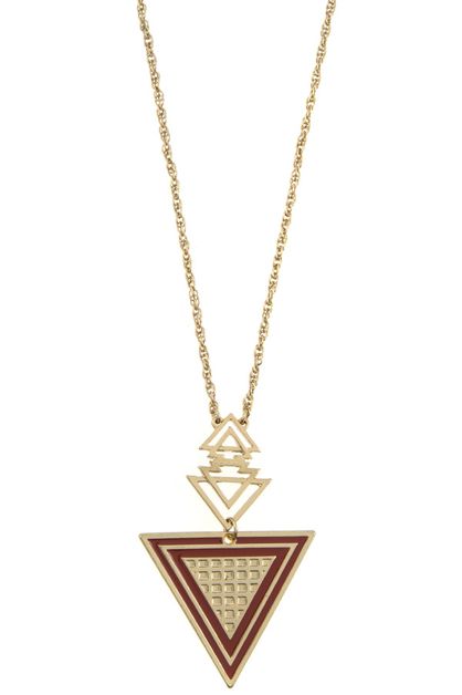 ANDREA BIJOUX, TRIANGLE EPOXY DETAILED PENDANT LONG, A06-097-93975