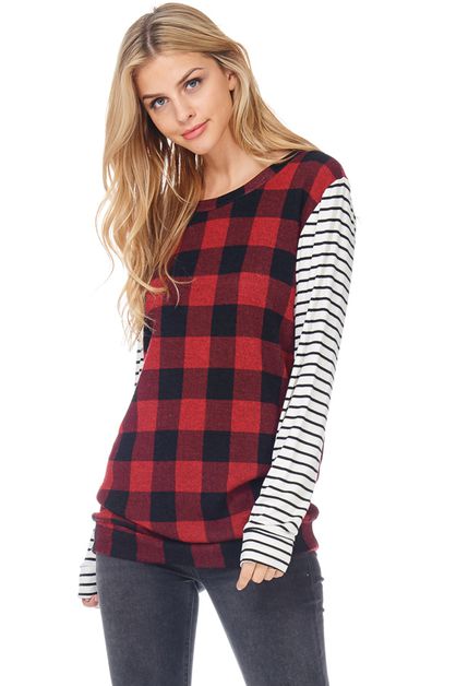 7TH RAY, PLAID STRIPED, T9712