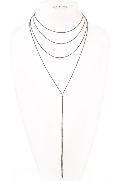 ANDREA BIJOUX, MULTI LAYERED CHAIN NECKLACE SET , A10-019-1-158030