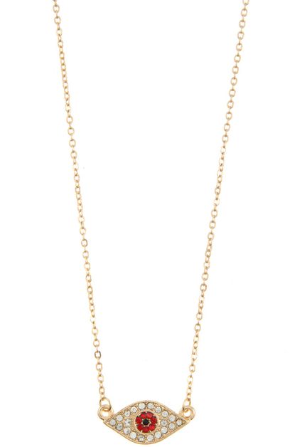 ANDREA BIJOUX, RHINESTONE PAVE EVIL EYE PENDANT NEC, A22-023-108429