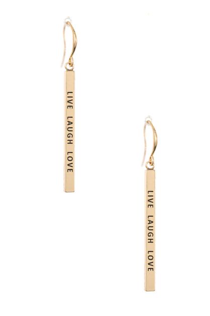 ANDREA BIJOUX, LIVE LAUGH LOVE DROP BAR DANGLE EARR, B08-021-155898