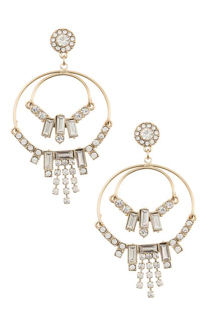 ANDREA BIJOUX, RHINESTONE PAVE DROP ROUND EARRING, B07-020-158224