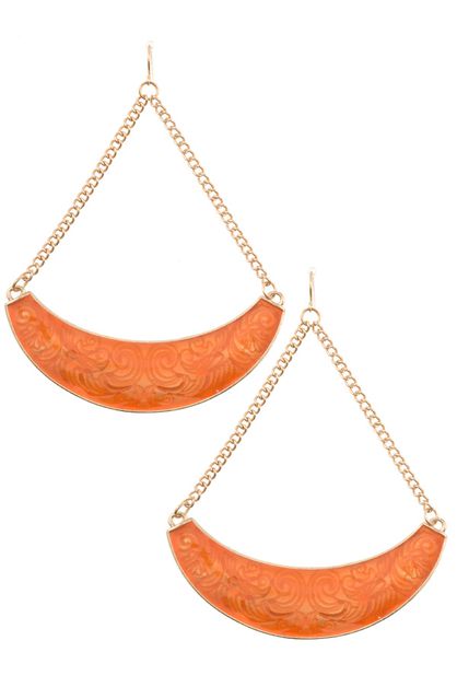 ANDREA BIJOUX, LARGE DETAILED CRESCENT DANGLE EARRI, B07-059-95597