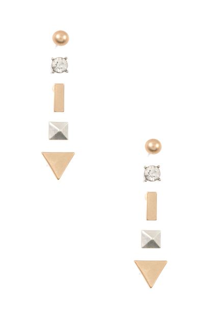 ANDREA BIJOUX, TRIANGLE MIX POST EARRING , B04-148-158890