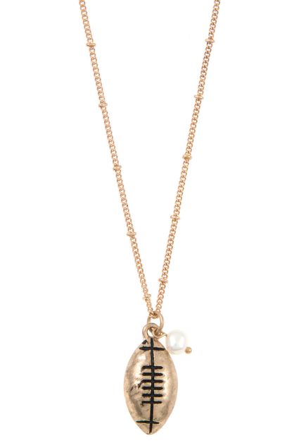 ANDREA BIJOUX, FOOTBALL PENDANT NECKLACE SET, A24-112-158953