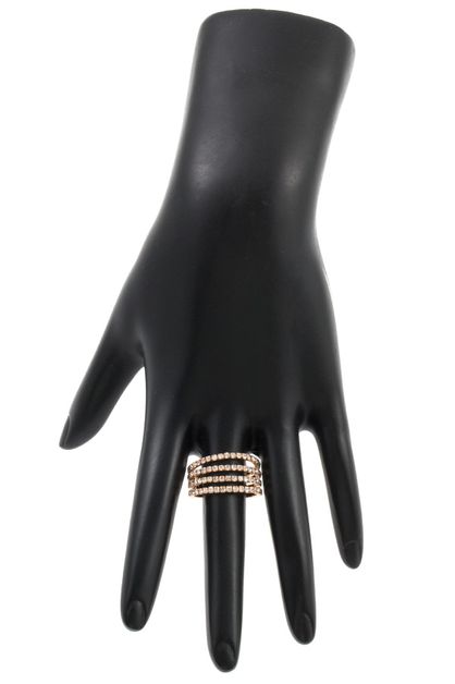 ANDREA BIJOUX, MULTI ROW RHINESTONE PAVE CUFF RING, C01-156-158932