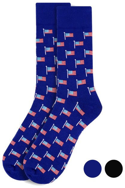 SELINI NY, Mens American Flag Novelty Socks, NVS1776-77-