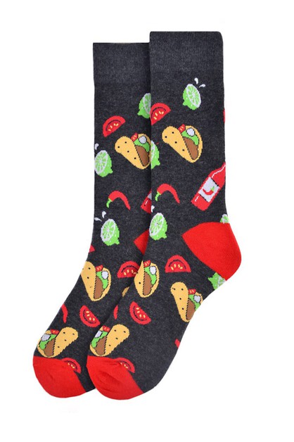 SELINI NY, Mens Tacos Novelty Socks, NVS19553-BK