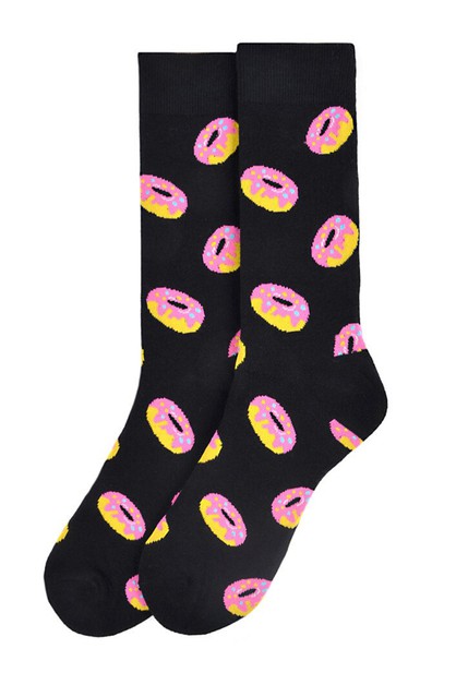 SELINI NY, Mens Donut Novelty Socks, NVS1788-BK