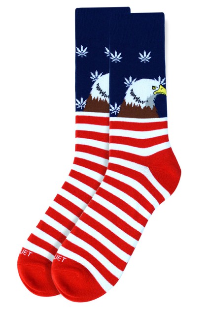 SELINI NY, Mens Bald Eagle American Flag Socks, NVPS2022
