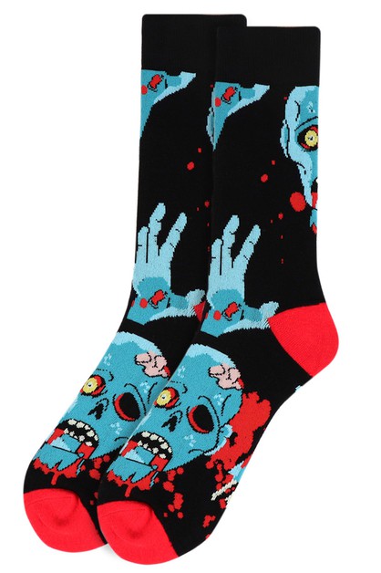 SELINI NY, Mens Zombie Halloween Socks, NVS19512-BK-