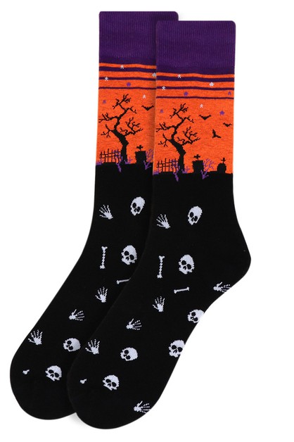 SELINI NY, Mens Halloween Novelty Socks, NVS19517-BK-