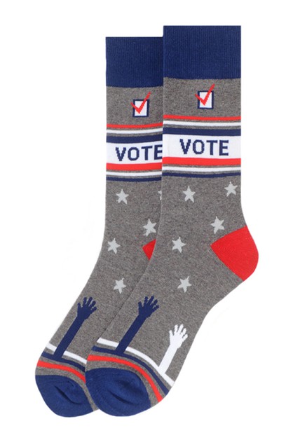 SELINI NY, Mens Vote Novelty Socks , NVS19565-GRY