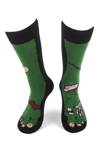 SELINI NY, Mens Zombie Feet Halloween Socks, NVS19598-BK