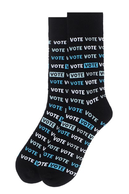 SELINI NY, Mens Vote 2 Novelty Socks, NVS19566-BK