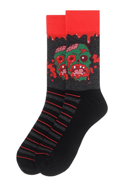 SELINI NY, Men Monster Halloween Novelty Socks, NVS19597-GRY