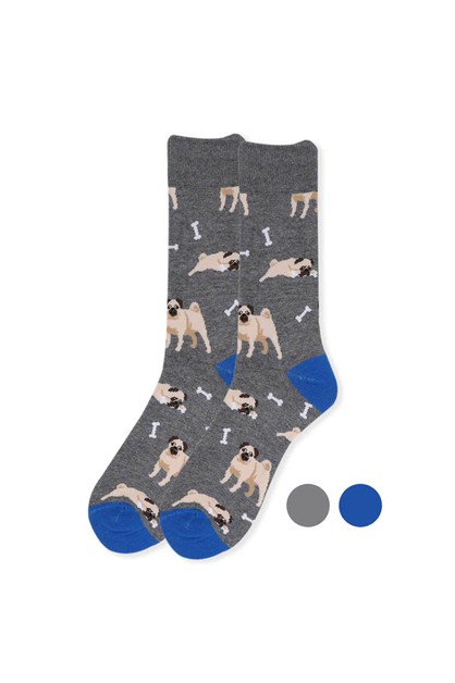 SELINI NY, Mens Novelty Pug Dog Socks, NVS19408-1