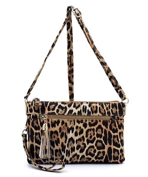 Princess Purse, Leopard Double Compartment Clutch Cr, LE021-2