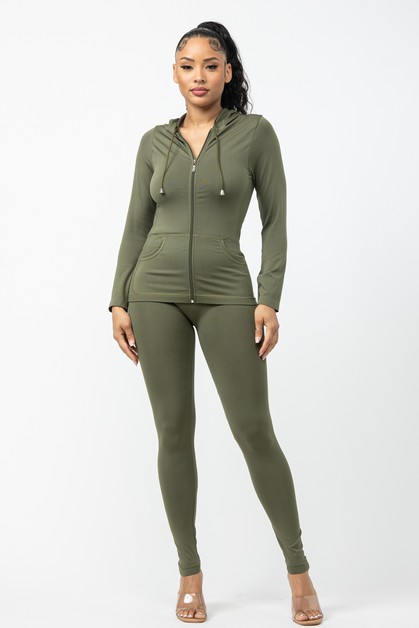 JULIA, Hoodie Side Pocket And Leggings Set, undefined