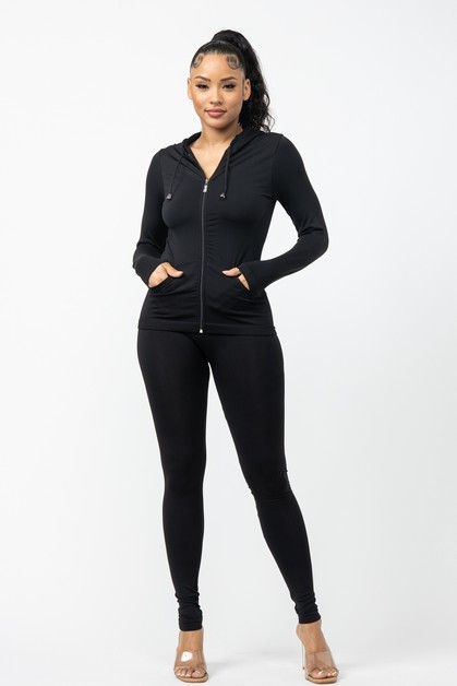 JULIA, Hoodie Side Pocket And Leggings Set, undefined