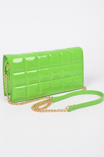 3AM, Embossed Enamel Flap Crossbody Bag, undefined