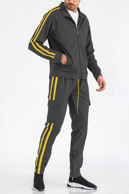 WEIV, Two Stripe Cargo Jacket and Pant Set, SET500-700
