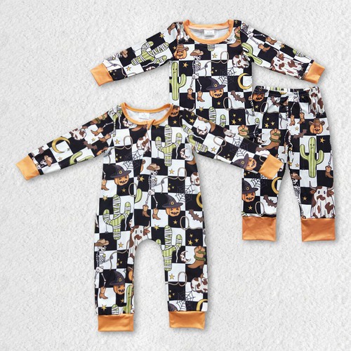Yawoo Garments, Halloween checkerboard boy romper, LR0404