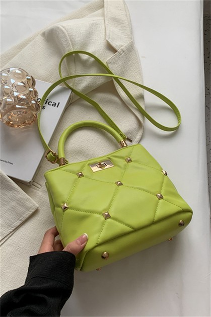 La Roseason, Rivet Shoulder Bags, SMBAGS-285-GREEN_R