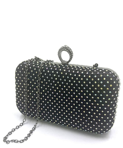 Princess Purse, Rhinestones Women Finger Ring Evening Bags, HB-0071-1