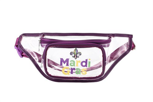 NIMA Accessories Inc, Ladies Clear See Thru Mardi Gras Fanny Pack  Handbag, BT0201