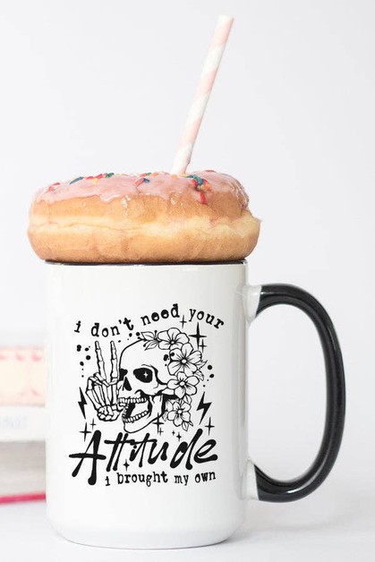 CALI BOUTIQUE, Black Letters Don`t Need Your Attitude Brought My Own Mug, 919224BlackC