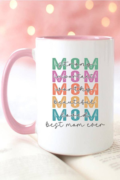 CALI BOUTIQUE, Mom Gifts Best Mom Ever Strong Worthy Coffee Mug Cup, 977224c