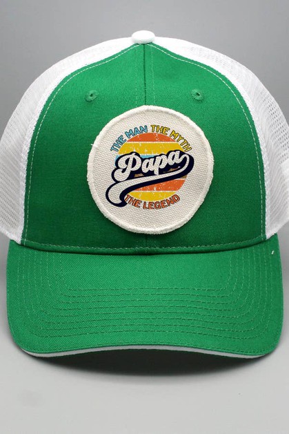 CALI BOUTIQUE, Papa The Man The Myth The Legend Trucker Patch Hat, 31521H