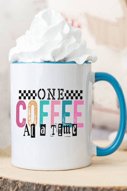 CALI BOUTIQUE, One Coffee at a Time Colorful Coffee Mug Cup Gift, 924224c