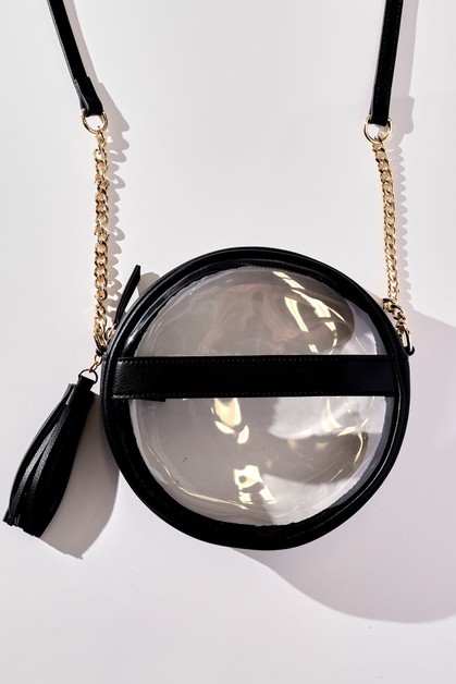 BellaChic, Exotic Escape Quilted PVC Circle Clear Crossbody, BA510008