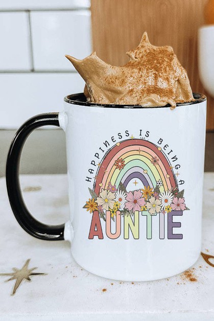 CALI BOUTIQUE, Happiness is Being an Auntie Coffee Mug Cup Gift, 956224c