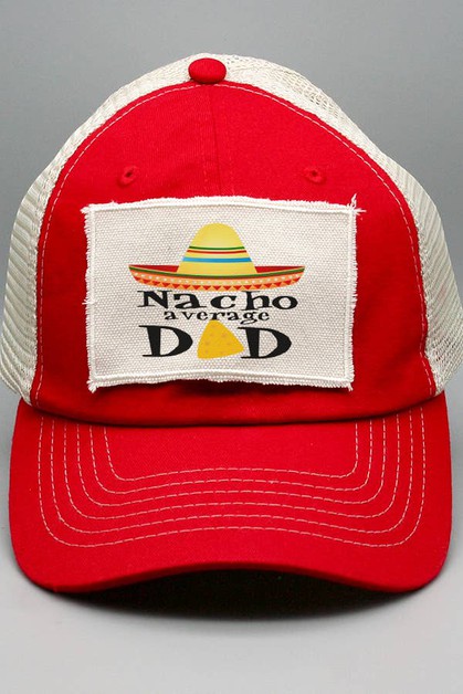 CALI BOUTIQUE, Fathers Day Gift Nacho Average Dad Trucker Patch Hat, 31321H