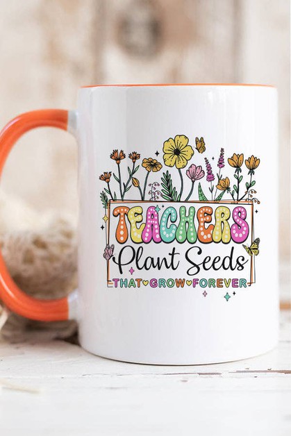 CALI BOUTIQUE, Teacher Gifts Teacher Plant Seeds Colorful Coffee Mug Cup, 960224c