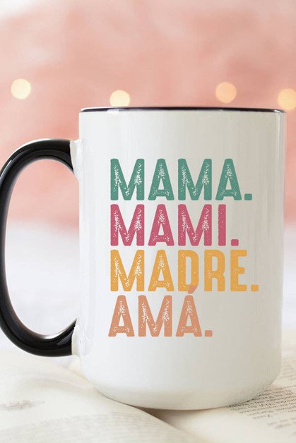 CALI BOUTIQUE, Mom Gifts Mama Mami Madre Ama Coffee Mug Cup Gift, 962224c