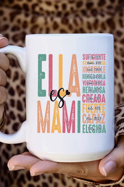 CALI BOUTIQUE, Ella is Mami Colorful Stack Coffee Mug Cup Gift, 962224c