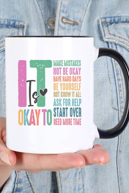 CALI BOUTIQUE, It Is Okay To Make Mistakes Start Over Coffee Mug Cup, 965224c
